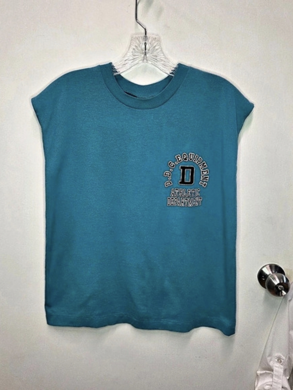 Vintage 90s Dezalt D.C. Equipment Athletic Department Graphic Sleeveless T Blue